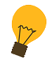 象徵靈感的黃色燈泡插圖