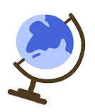 藍色地球儀的插圖