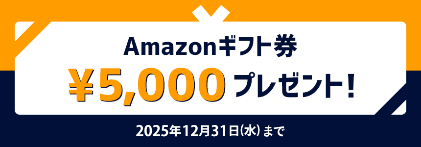 Amazonギフト券5,000円分プレゼント 2024年11月30日（土）まで
