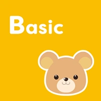 くまのアイコン付き「キッズ・基本のえいご」教材紹介バナー