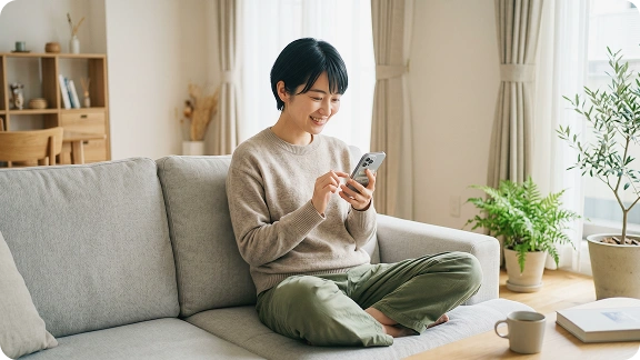 オンライン完結でLINE相談をする様子