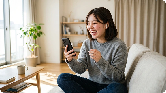 オンライン英会話レッスンを受けている様子