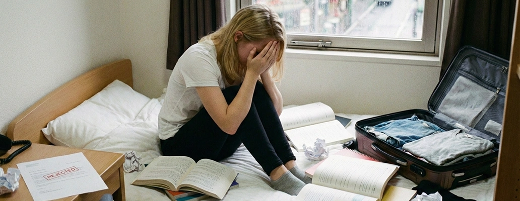 留学前の準備についてノートに書き出す学生の様子