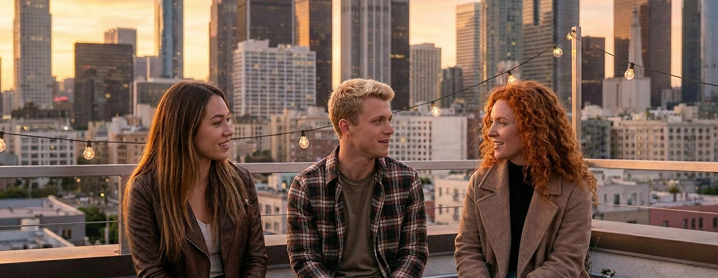 短期留学中に海外の街を歩く留学生たち