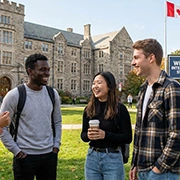 安全な環境で留学生活を送るカナダの留学生