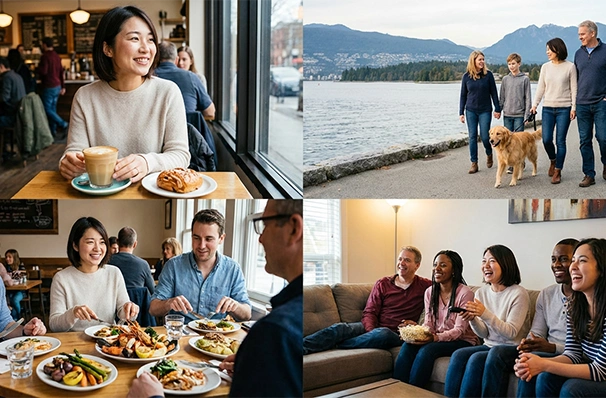 休日にグルメやリラックスを楽しむ留学生の様子