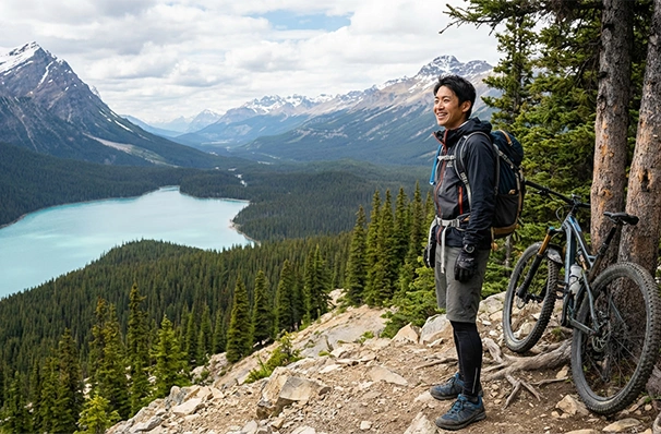 カナダの大自然でアウトドアを楽しむ留学生