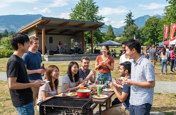 語学学校のイベントで交流を楽しむ留学生