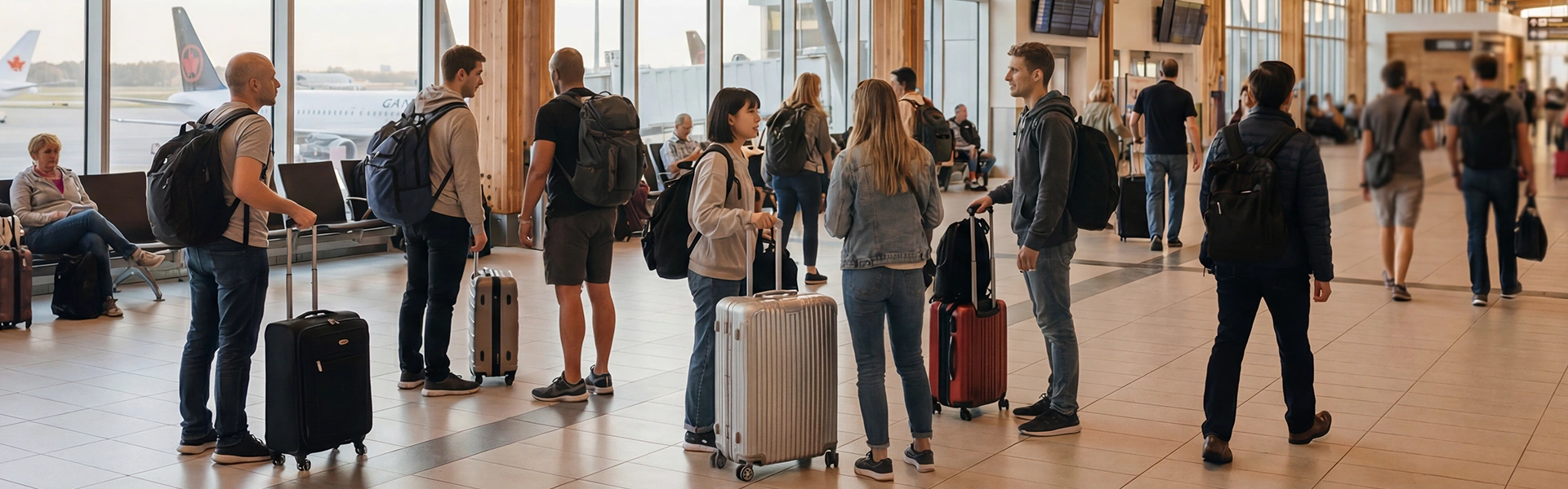 カナダ留学の出発と到着イメージ
