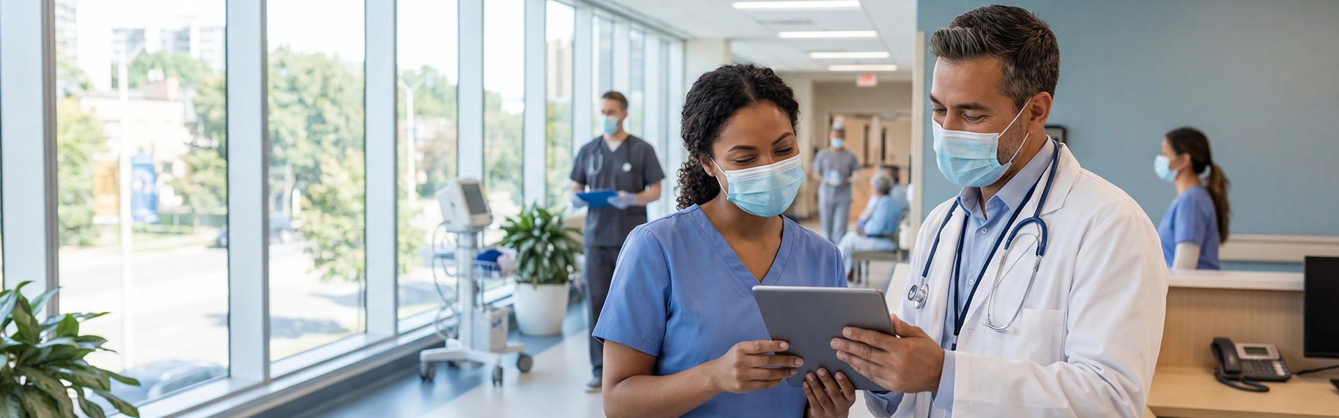 カナダの医療機関で医師と患者が話している様子