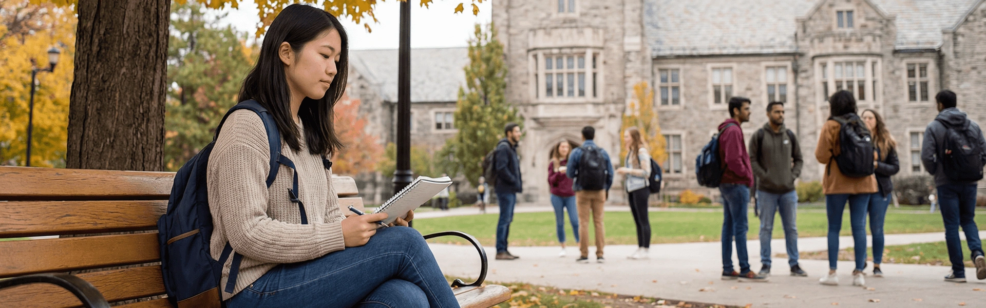 カナダの美しい自然と都市景観を表す留学イメージ写真