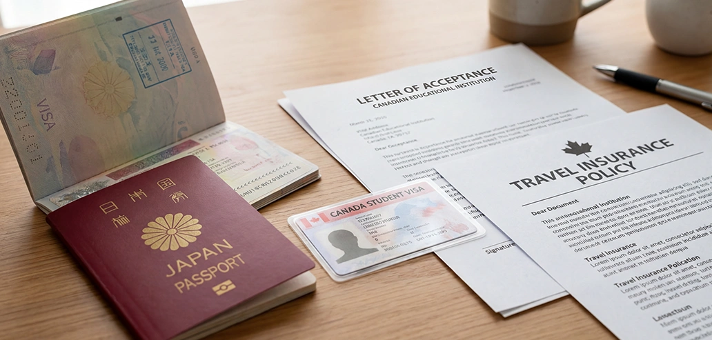 留学前チェックリストを確認する学生