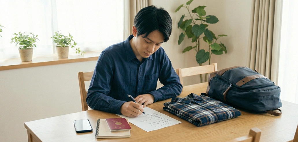 出発前の準備をチェックするイメージ