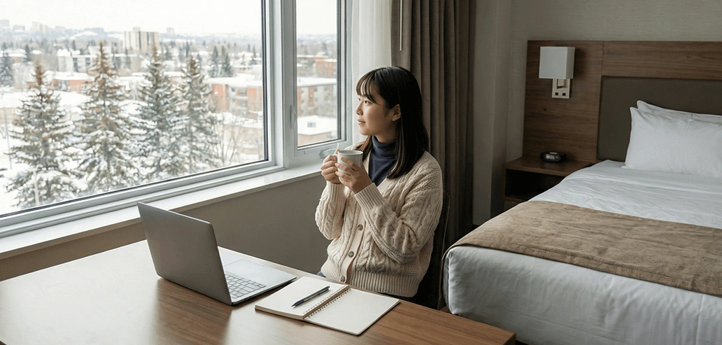 カナダ留学の短期滞在に利用するホテルの客室