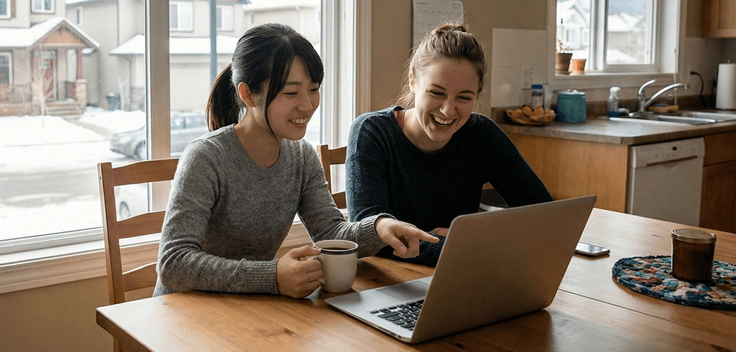 カナダ留学の滞在先を比較検討する留学生