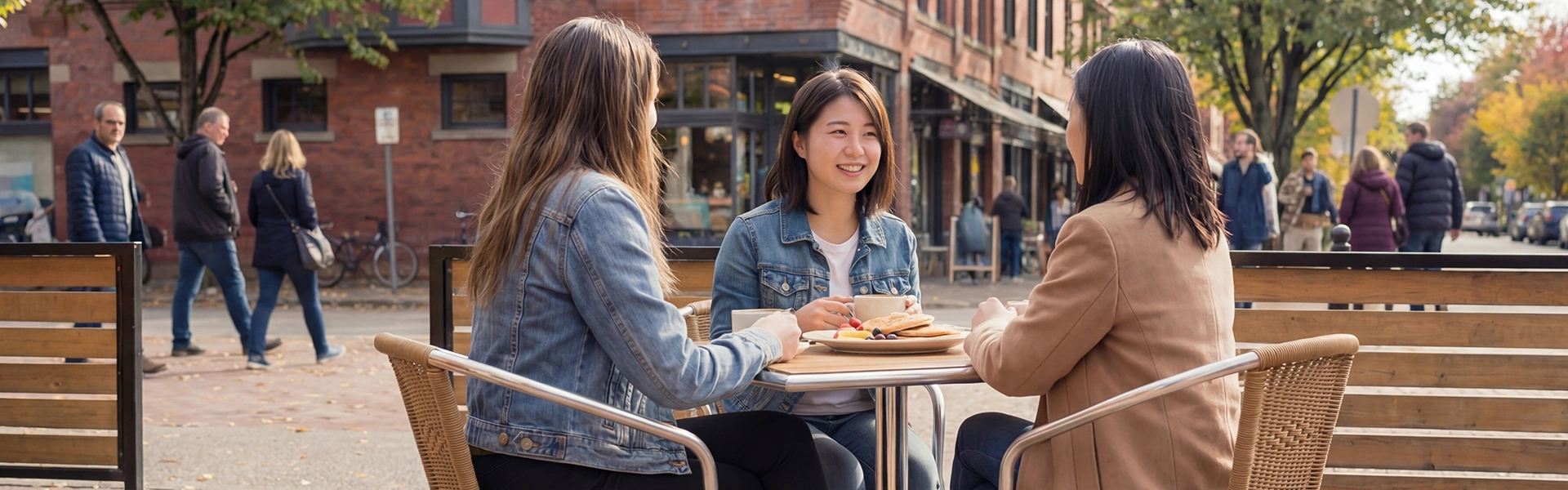 カナダの料理とリラックスできる場所のイメージ写真