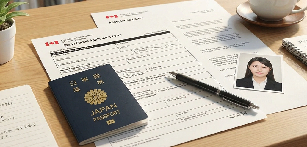 カナダのビザ申請書類のイメージ写真