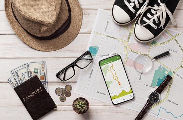 パスポートや必需品を準備する留学前の様子