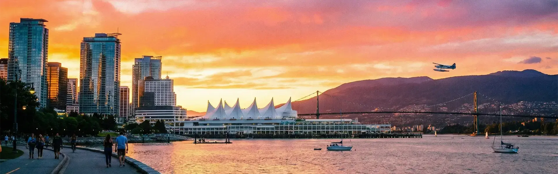 バンクーバーの街並みと自然が調和した風景