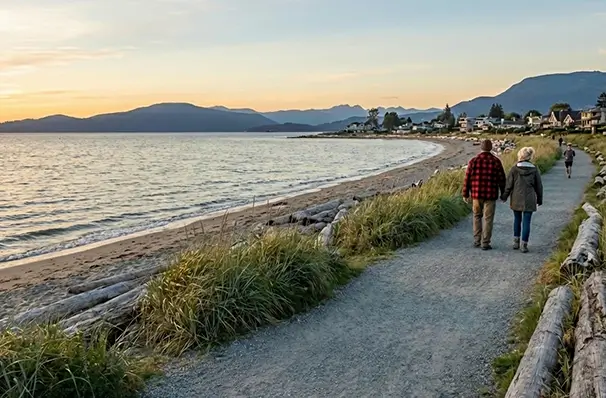 サンセットのキツラノビーチと海沿いの遊歩道、バンクーバーの人気ビーチ