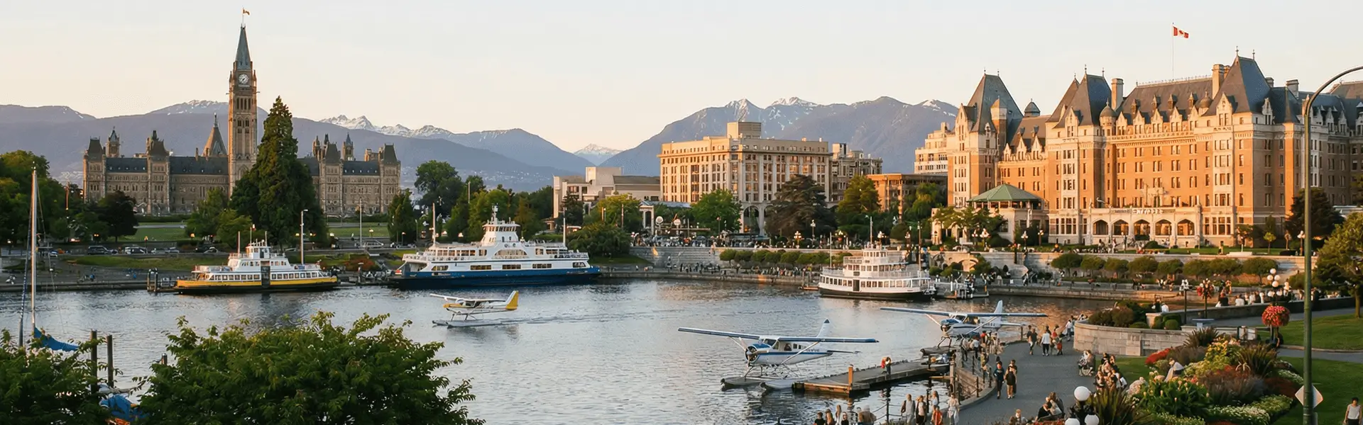 ビクトリアの美しい港町の風景