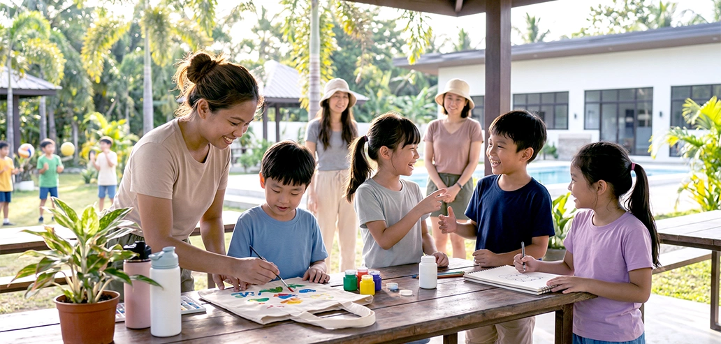 小学生向けセブ島親子サマーキャンプの様子