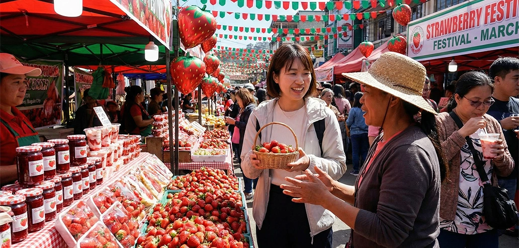 ラ・トリニダッドのストロベリーフェスティバル会場