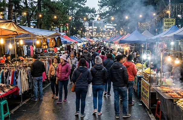 バギオのナイトマーケットの様子