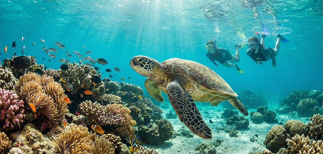 青い海と空が広がるドゥマゲテのビーチ