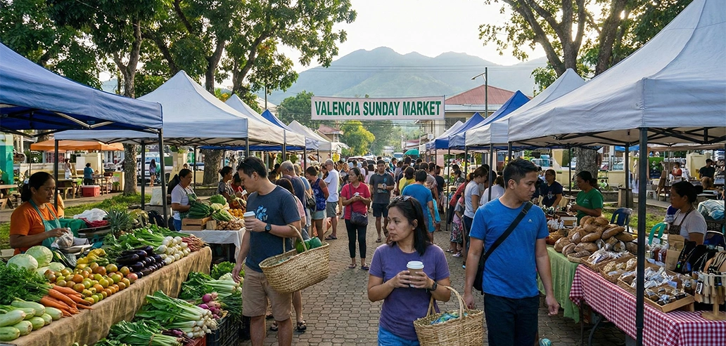 ドゥマゲテの活気ある屋台マーケット