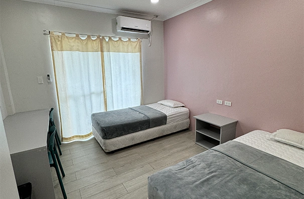 フィリピン留学中に利用される2人部屋の室内