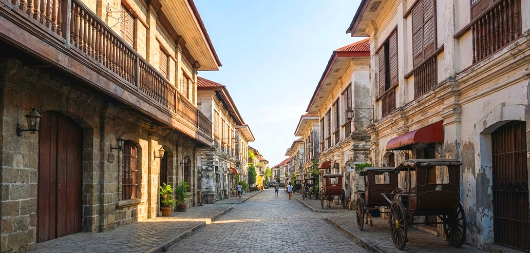 路地に建物が連なる旧市街の風景
