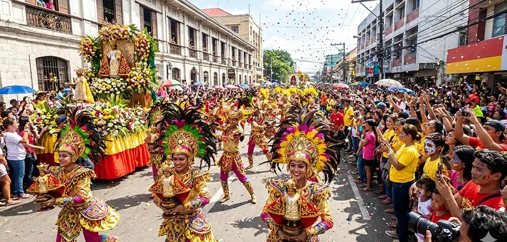 海外の街中で行われるカラフルなパレードの様子