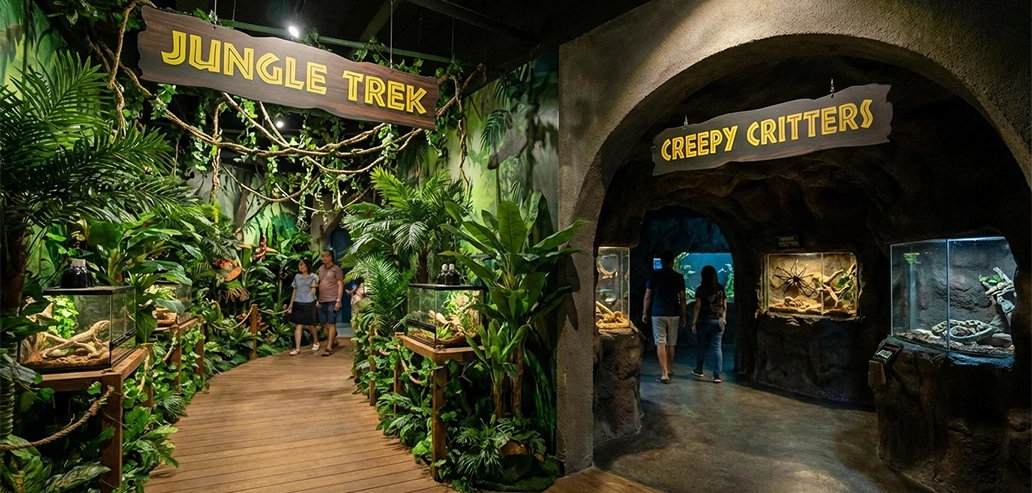 洞窟風の展示エリア入口