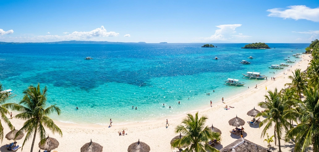 フィリピンの美しいビーチと青い海