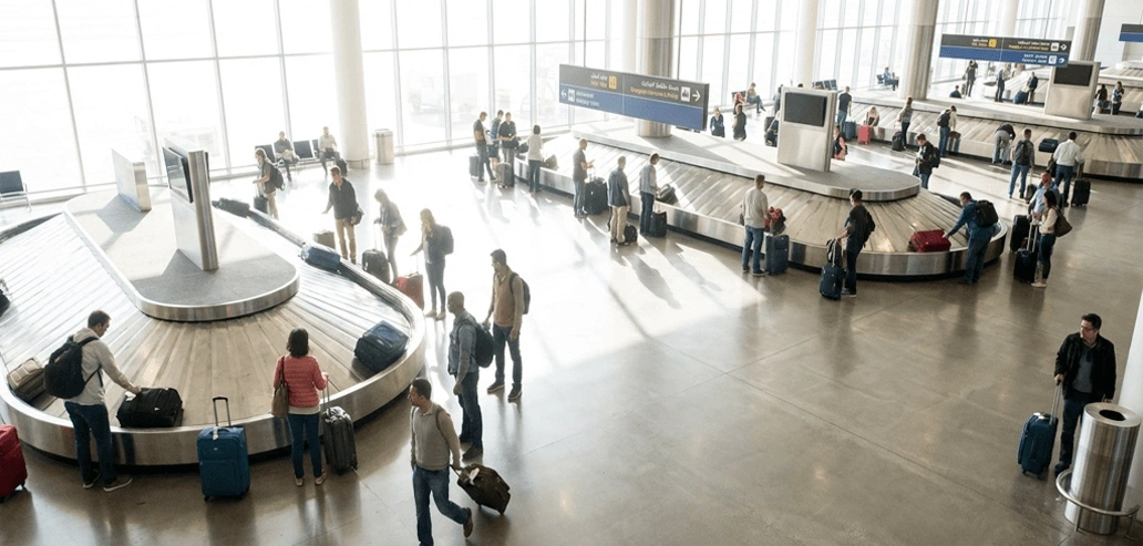 空港ターミナル内の様子を上から見た風景