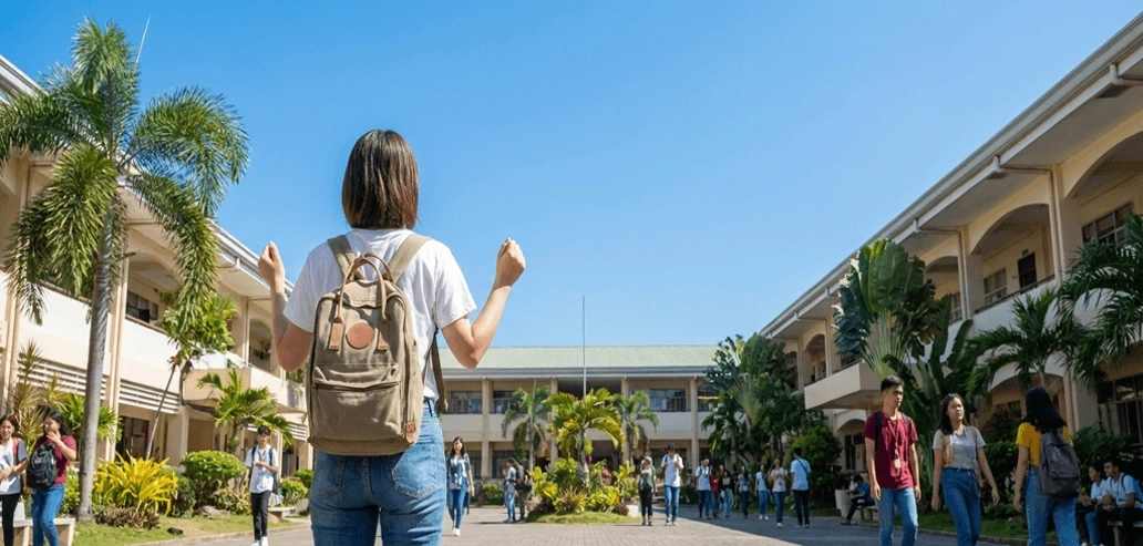 海外の街を歩きながら目的地へ向かう旅行者