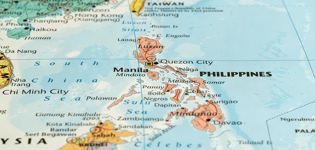 フィリピンの位置を示した世界地図