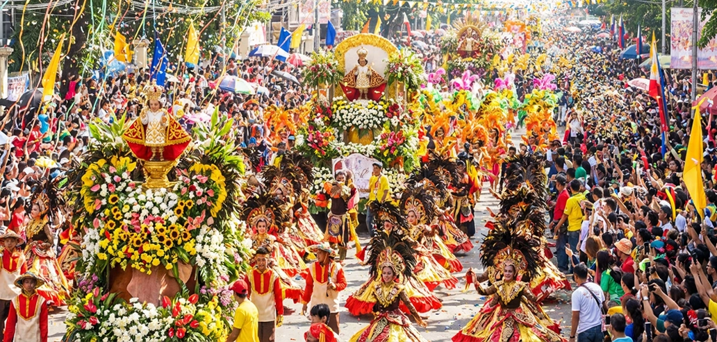 フィリピンの伝統祭りとパレードの様子