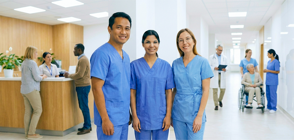 フィリピンの病院で働く医師と看護師の医療チーム