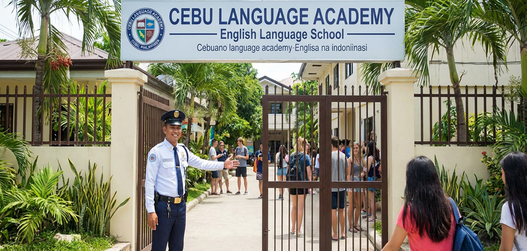セブ島にある語学学校 Cebu Language Academy の校舎入口