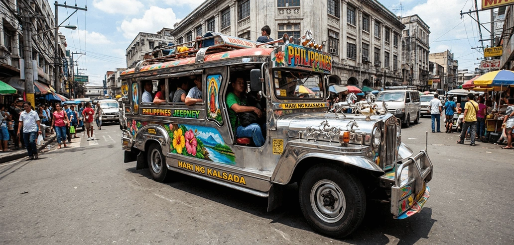 フィリピンの代表的な公共交通機関ジプニー