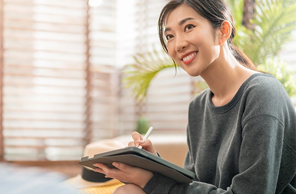 留学について相談する様子