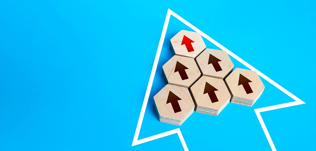 留学の目的や進路を整理するイメージの矢印ブロック