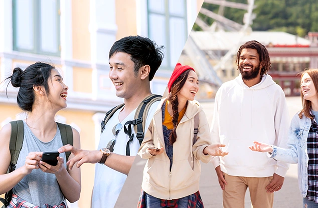 多国籍の仲間とコミュニケーションを深める留学生の様子