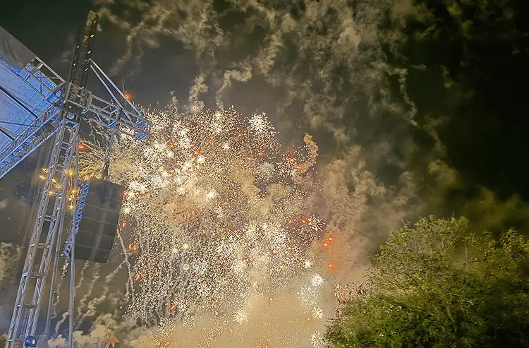 夜空に打ち上げられた花火