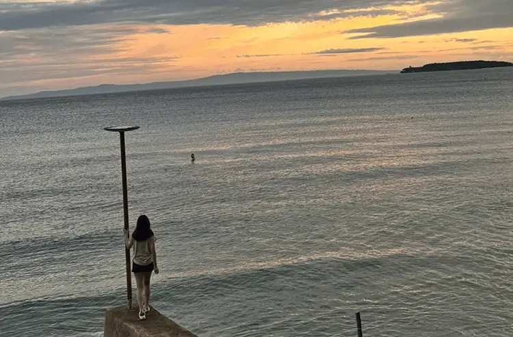 夕暮れのフィリピンの海