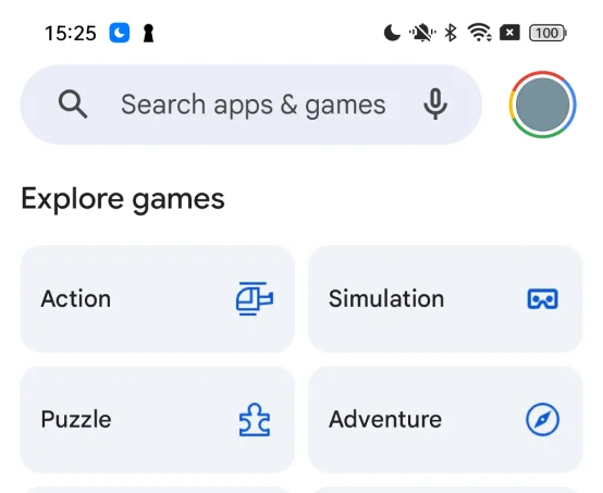 GoogleplayStore 상단