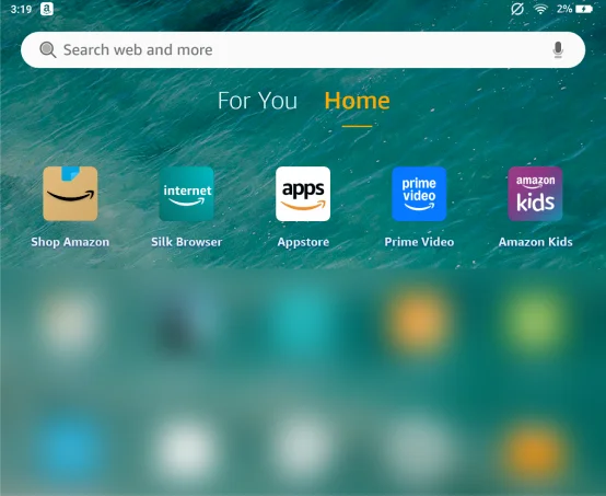 Fire OS (Kindle) 홈 화면