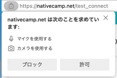 microsoftのカメラ・マイク承認画面